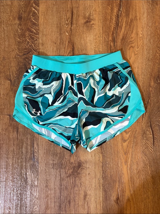 Under Armour Pants - Under Armour Women's Turquoise & Teal Abstract Print Athletic Shorts - Size S